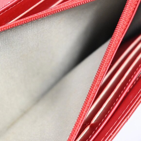 AUTHENTIC CHANEL Wallet Coco Mark Purse Patent Leather Red bsj358-121125 - Picture 12 of 16